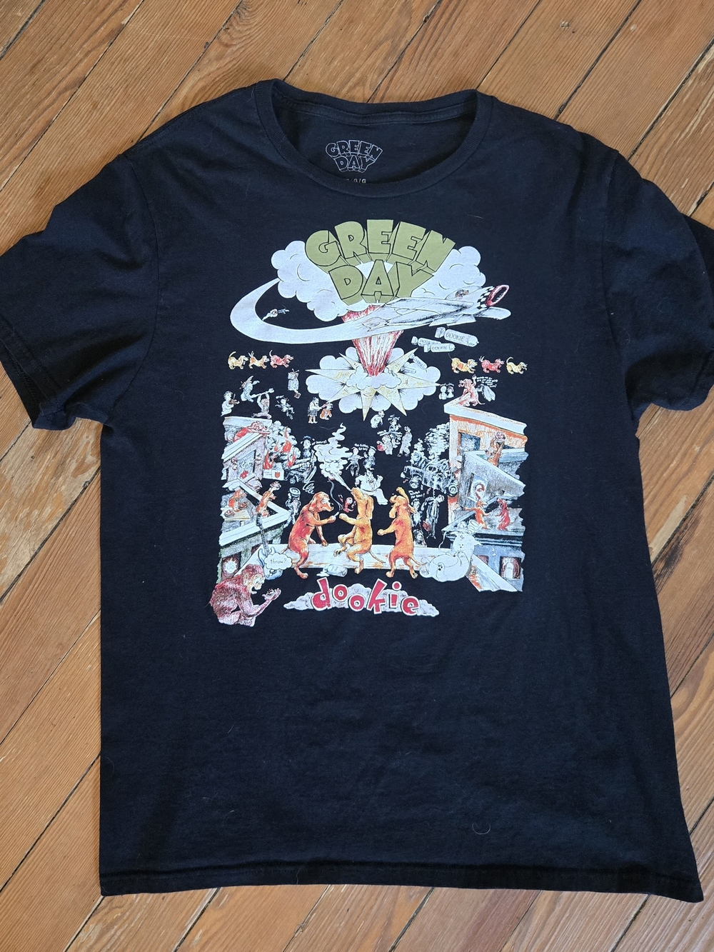 Green Day Dookie Black Graphic Tee - Band Logo Short Sleeve